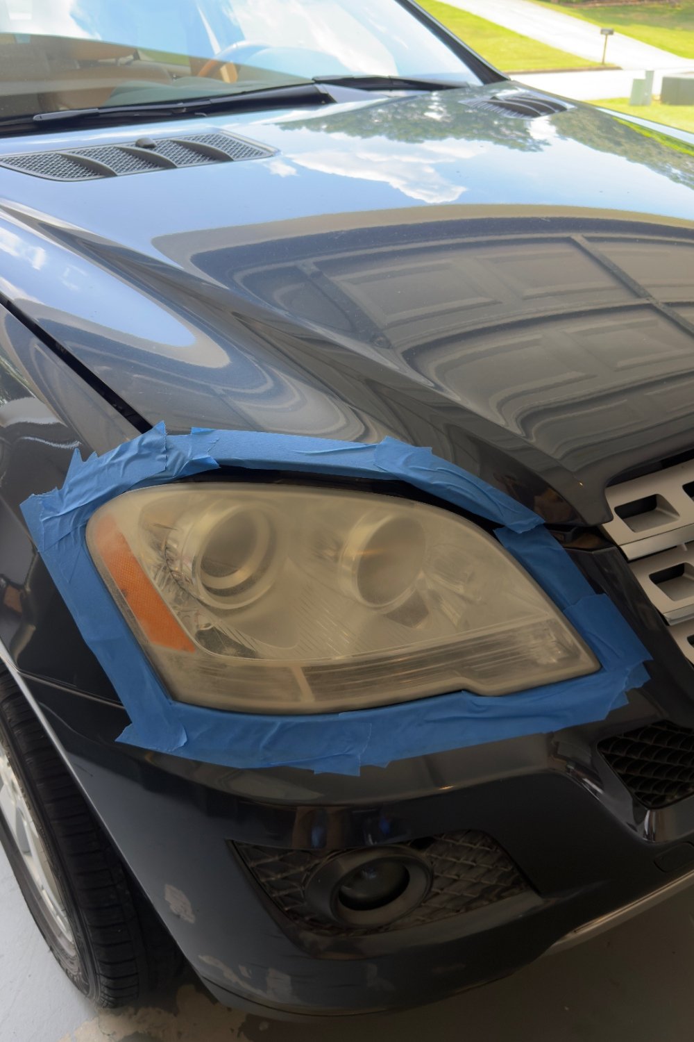 Headlight restoration project 5 before service